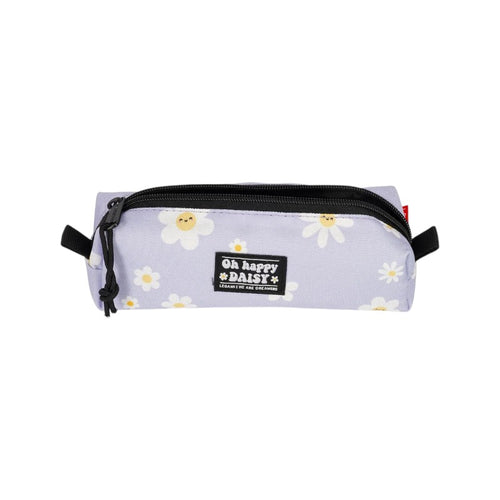 Astuccio Legami Margherite lilla a tombolino con fiori kawaii e patch Oh Happy Daisy: pratico e capiente per penne e matite. Su Viano Shop!