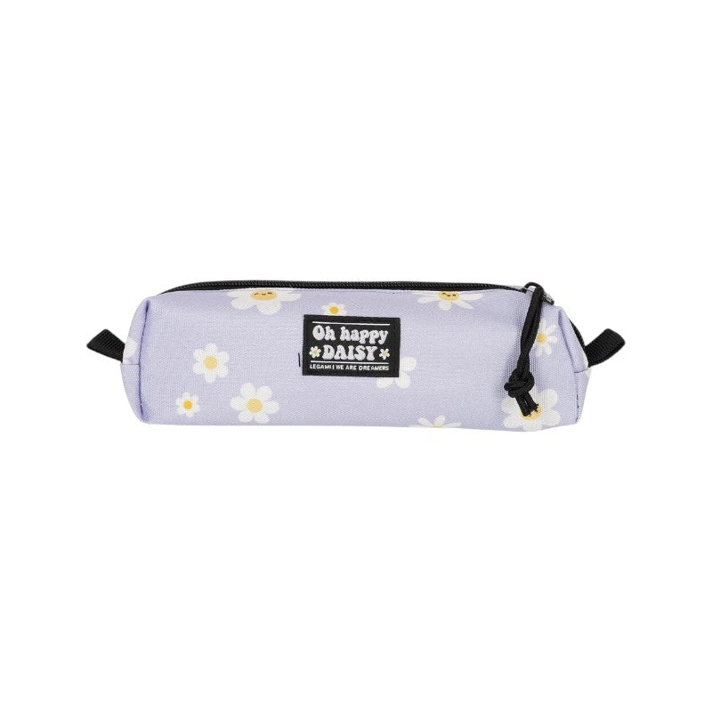 Astuccio Legami Margherite lilla a tombolino con fiori kawaii e patch Oh Happy Daisy: pratico e capiente per penne e matite. Su Viano Shop!