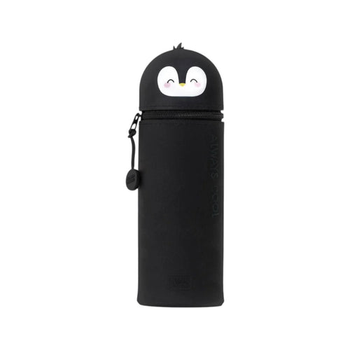 Astuccio portapenne kawaii per scuola in silicone morbido a forma di pinguino