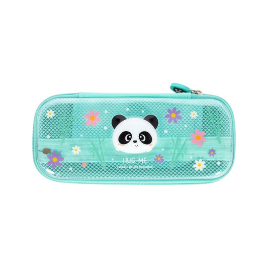 Bellissimo astuccio legami in plastica rigida con un panda 3D