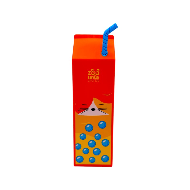 Astuccio tinta unita collezione bubble tea a fomra di cartoccio bevanda con cannuccia, 3 colori disponibili con zip resistente sul retro.