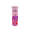 Astuccio tinta unita collezione bubble tea, a forma di bevanda con cannuccia, 3 colori disponibili con zip resistente sul retro