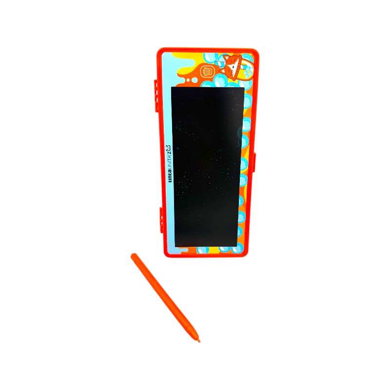 Astuccio rigido con lavagnetta tablet lcd scrivi e cancella, tinta unita collezione bubble tea