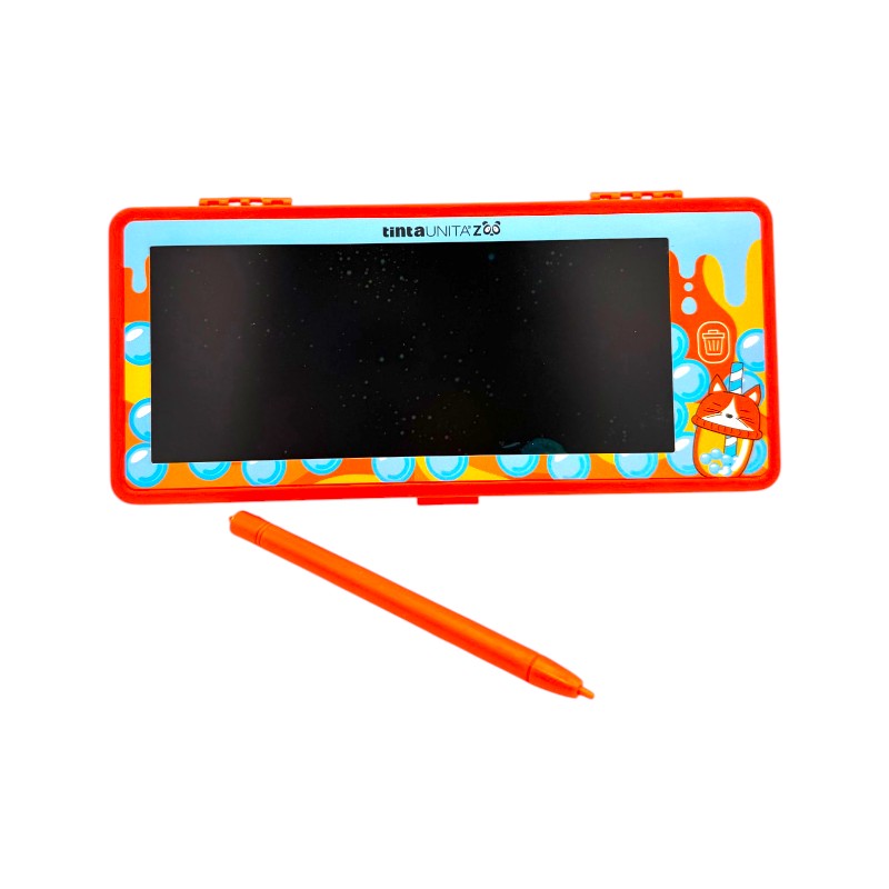Astuccio rigido con lavagnetta tablet lcd scrivi e cancella, tinta unita collezione bubble tea