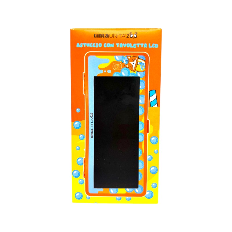 Astuccio rigido con lavagnetta tablet lcd scrivi e cancella, tinta unita collezione bubble tea