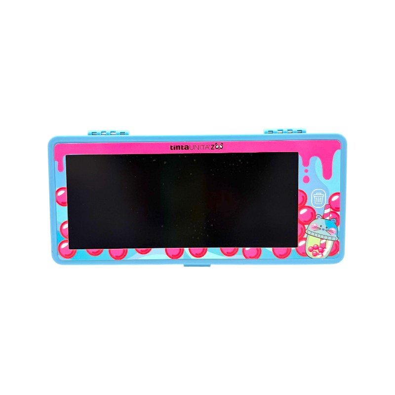 Astuccio rigido con lavagnetta tablet lcd scrivi e cancella, tinta unita collezione bubble tea