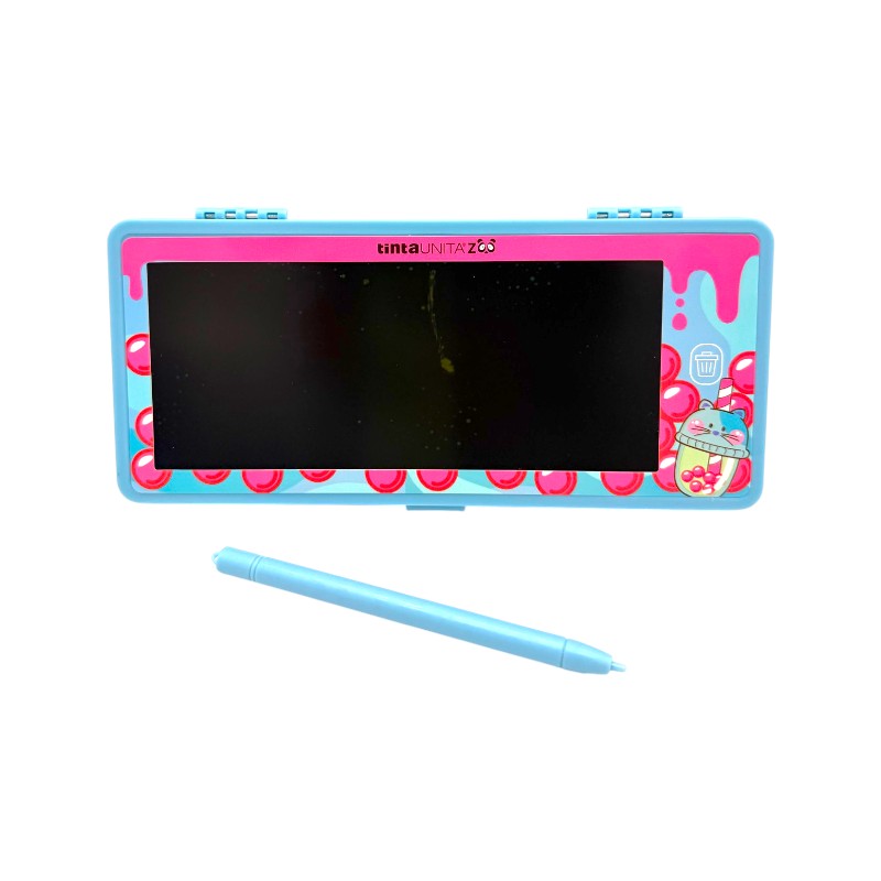 Astuccio rigido con lavagnetta tablet lcd scrivi e cancella, tinta unita collezione bubble tea