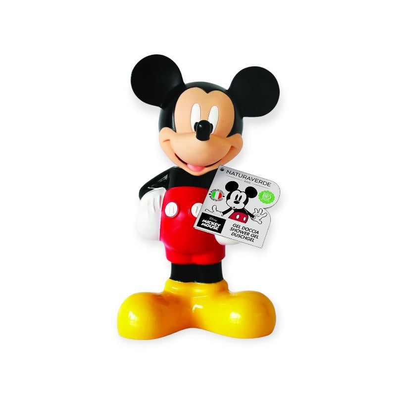 Bellissimo contenitore 3D di docciaschiuma Disney Mickey Mouse all'estratto di Calendula e camomilla Bio. Ottima idea regalo per i piccoli amanti di topolino.