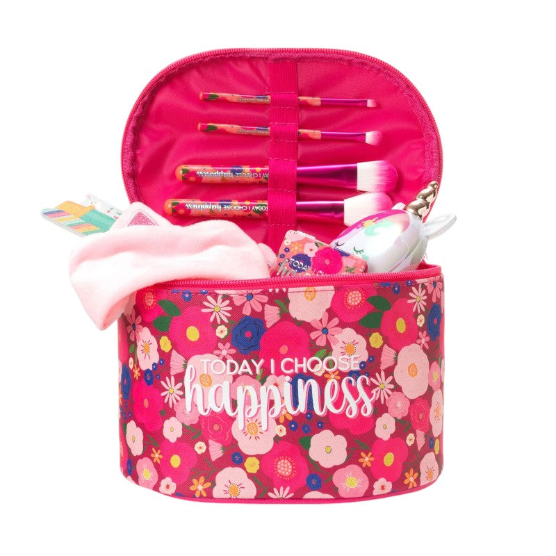 Bellissimo beauty case a tema floreale per contenere trucchi ed altri accessori