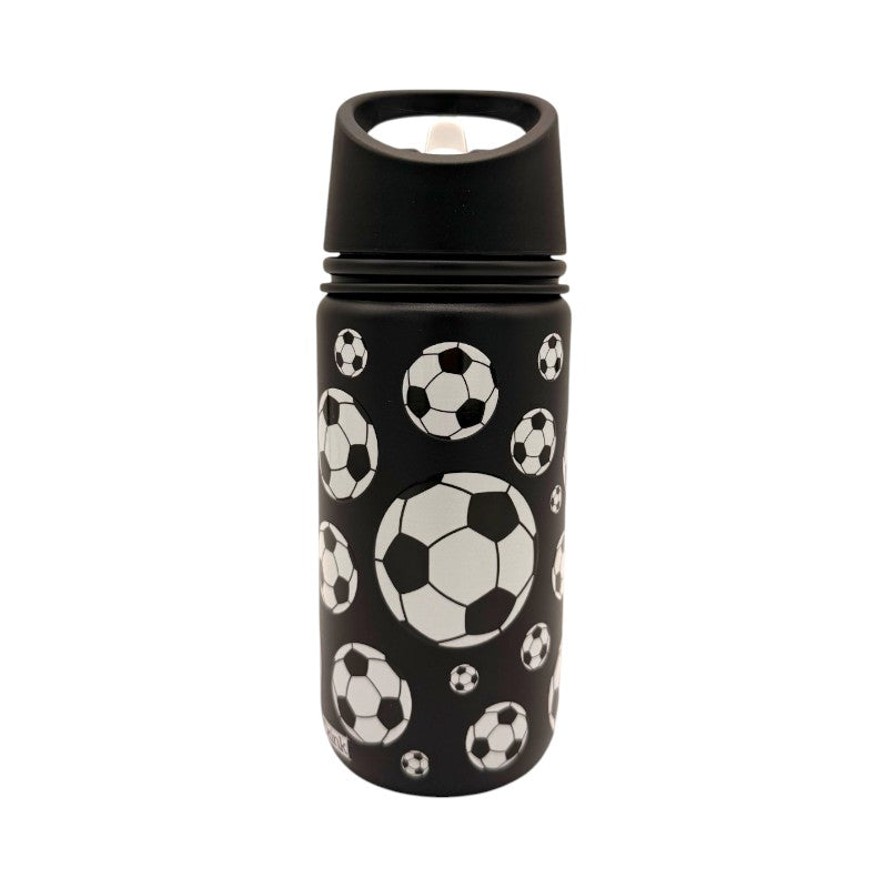 Borraccia termica iDrink Calcio 420ml: acciaio inox triplo strato, 12h caldo e 24h freddo, cannuccia lavabile. Design sportivo per bambini. Scoprila!