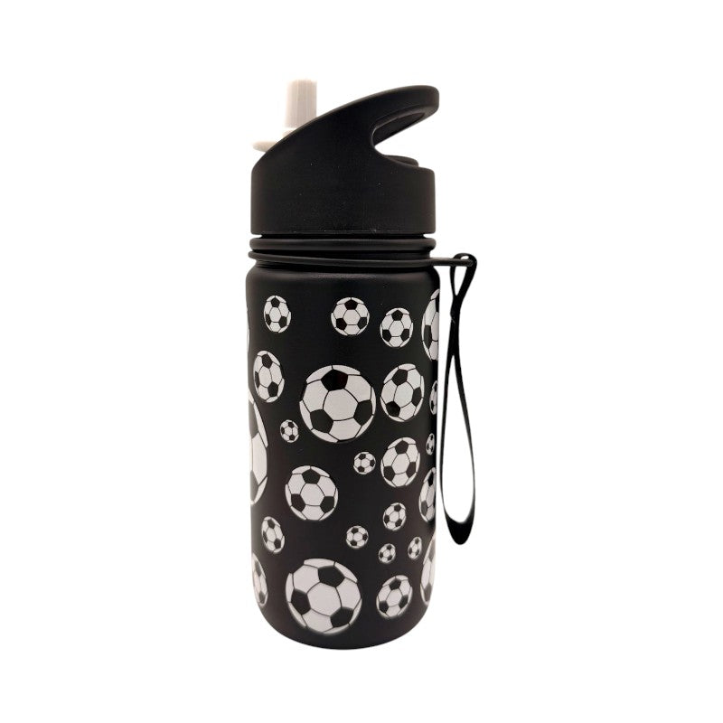 Borraccia termica iDrink Calcio 420ml: acciaio inox triplo strato, 12h caldo e 24h freddo, cannuccia lavabile. Design sportivo per bambini. Scoprila!