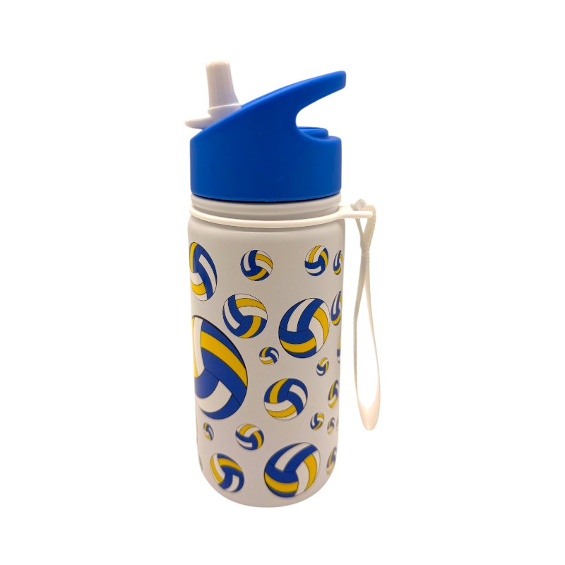 Borraccia termica iDrink Pallavolo 420ml: acciaio inox triplo strato, 12h caldo e 24h freddo, cannuccia lavabile. Design sportivo per bambine. Scoprila!