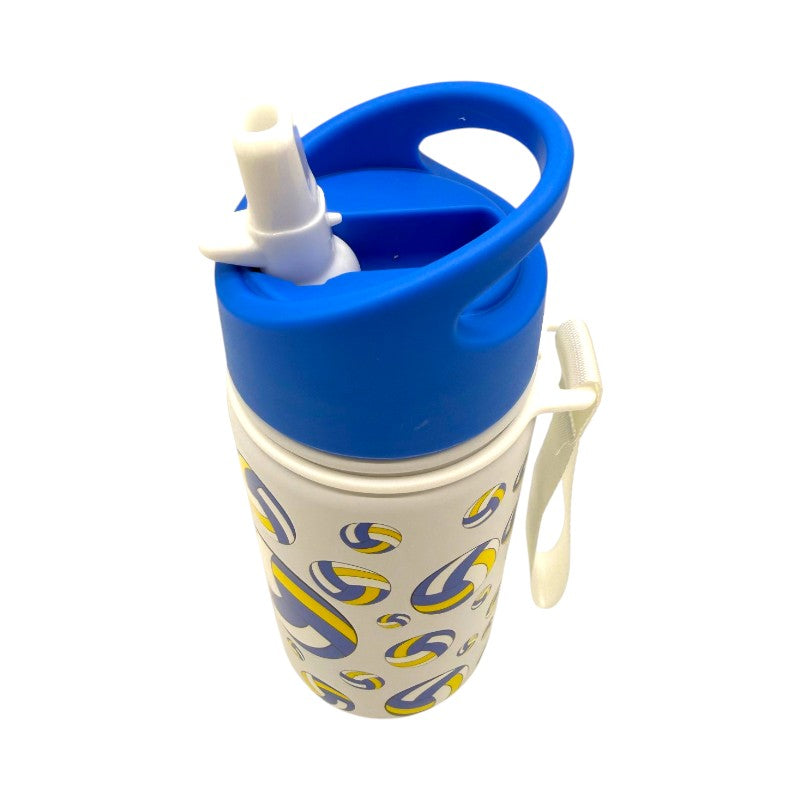 Borraccia termica iDrink Pallavolo 420ml: acciaio inox triplo strato, 12h caldo e 24h freddo, cannuccia lavabile. Design sportivo per bambine. Scoprila!