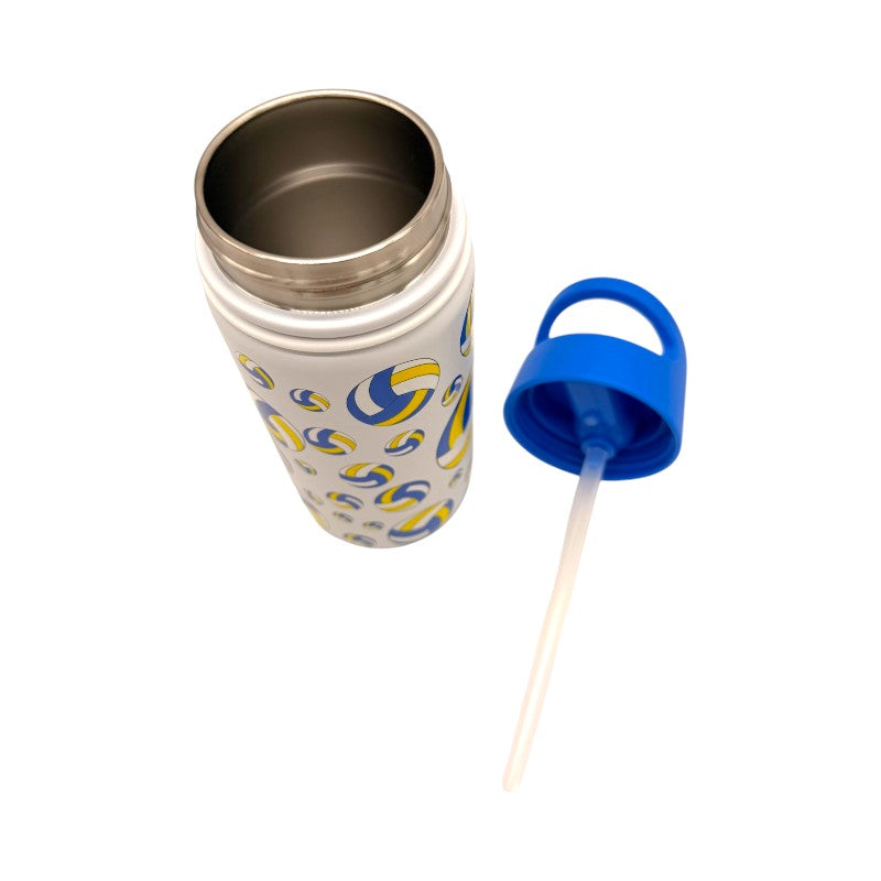 Borraccia termica iDrink Pallavolo 420ml: acciaio inox triplo strato, 12h caldo e 24h freddo, cannuccia lavabile. Design sportivo per bambine. Scoprila!