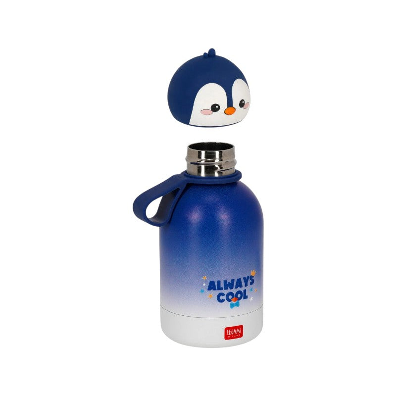 Bellissima borraccia termica super resistente a tema pinguino