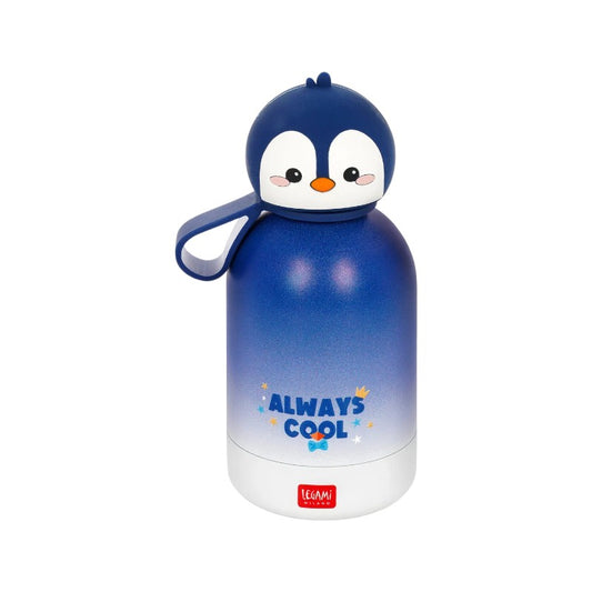 Bellissima borraccia termica super resistente a tema pinguino