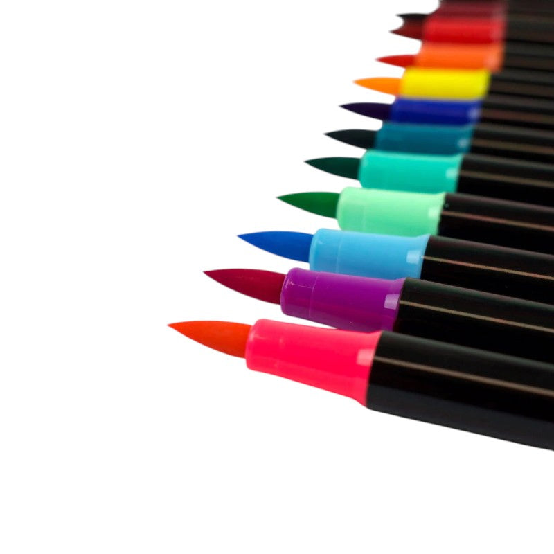 Brush pen Legami 12 colori neon: punta pennello soft, inchiostro acqua e custodia rigida inclusa. Perfette per lettering, calligrafia e bullet journal!