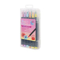 Brush pen Legami Pastel 12 colori: punta pennello soft, inchiostro acqua sfumabile e custodia inclusa. Perfette per lettering, journaling e illustrazione!