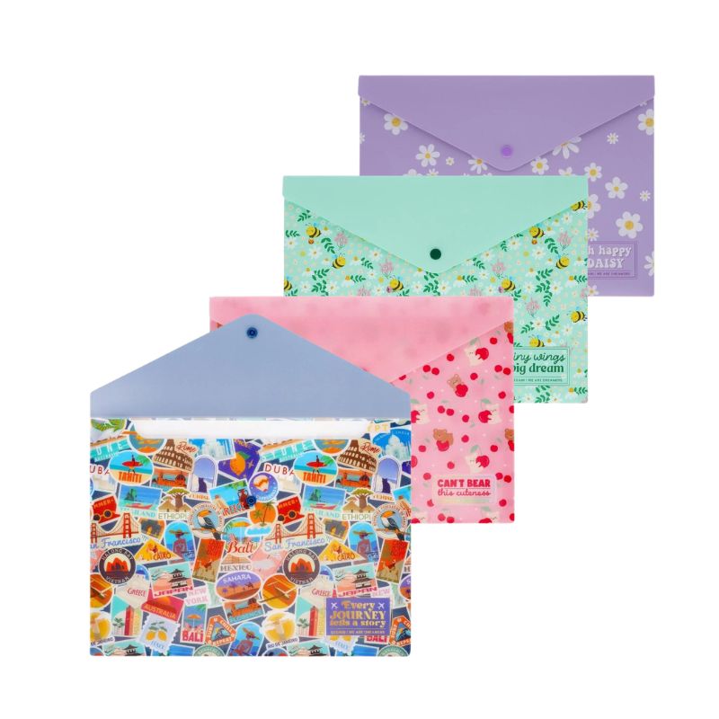 Cartellina portadocumenti A4 Legami Fold & Order — PP leggero, chiusura a bottone, grafica kawaii. Perfetta per scuola, università e ufficio. 