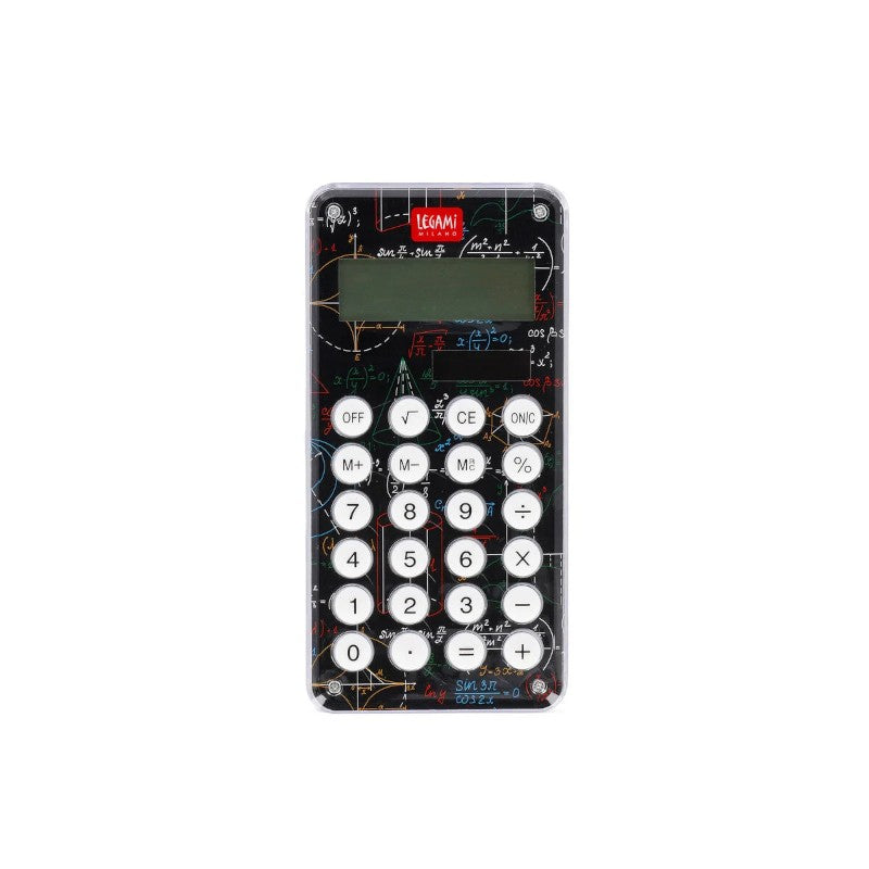 Calcolatrice Legami I'm a Genius Matematica: doppia alimentazione solare e batteria, tasti larghi, radice quadrata. Scoprila ora!