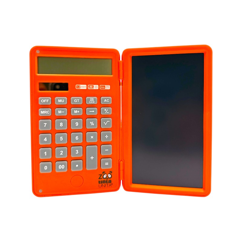 Calcolatrice con tablet lcd lavagnetta scrivi e cancella, tinta unita limited edition bubble tea