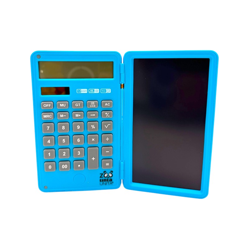 Calcolatrice con tablet lcd lavagnetta scrivi e cancella, tinta unita limited edition bubble tea