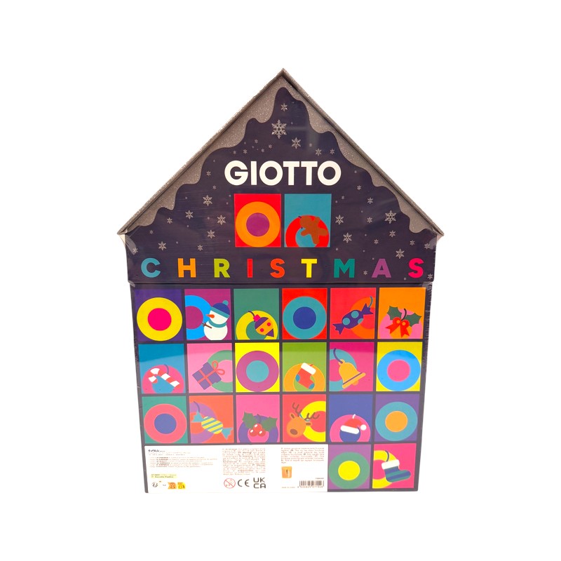 Calendario dell’Avvento Giotto Christmas 2026 a casetta con 24 cassetti di sorprese creative: matite, gomme e acquerelli. Su Viano Shop!