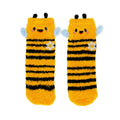 Calzini antiscivolo bambini Legami Ape gialli a righe con musetto ricamato: morbidi ed elastici, taglia 26-34. Su Viano Shop!