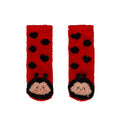 Calzini antiscivolo Legami Coccinella con antenne in rilievo e cuoricini: morbidi ed elastici, taglie 26-34 e 35-42. Su Viano Shop!