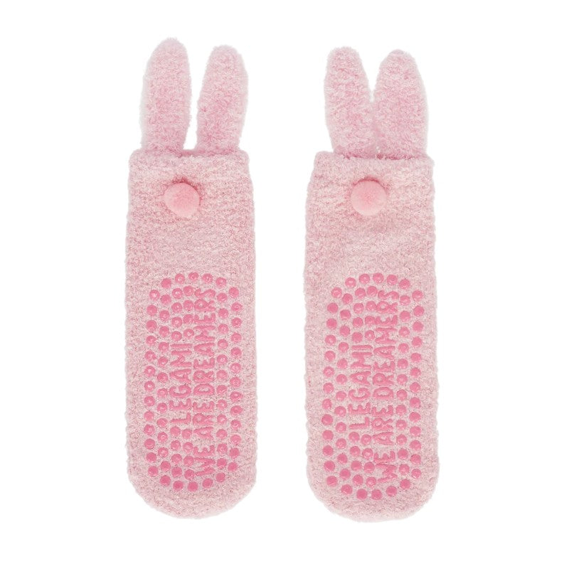 Calzini antiscivolo Legami Coniglio rosa con orecchie in rilievo: morbidi ed elastici, taglie 26-34 e 35-42. Scoprili su Viano Shop!