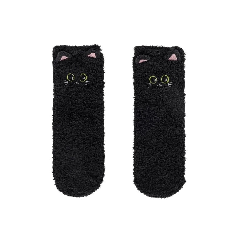 Calzini antiscivolo Legami Gatto Nero con occhi verdi e orecchie in rilievo: morbidi ed elastici, taglie 26-34 e 35-42. Su Viano Shop!
