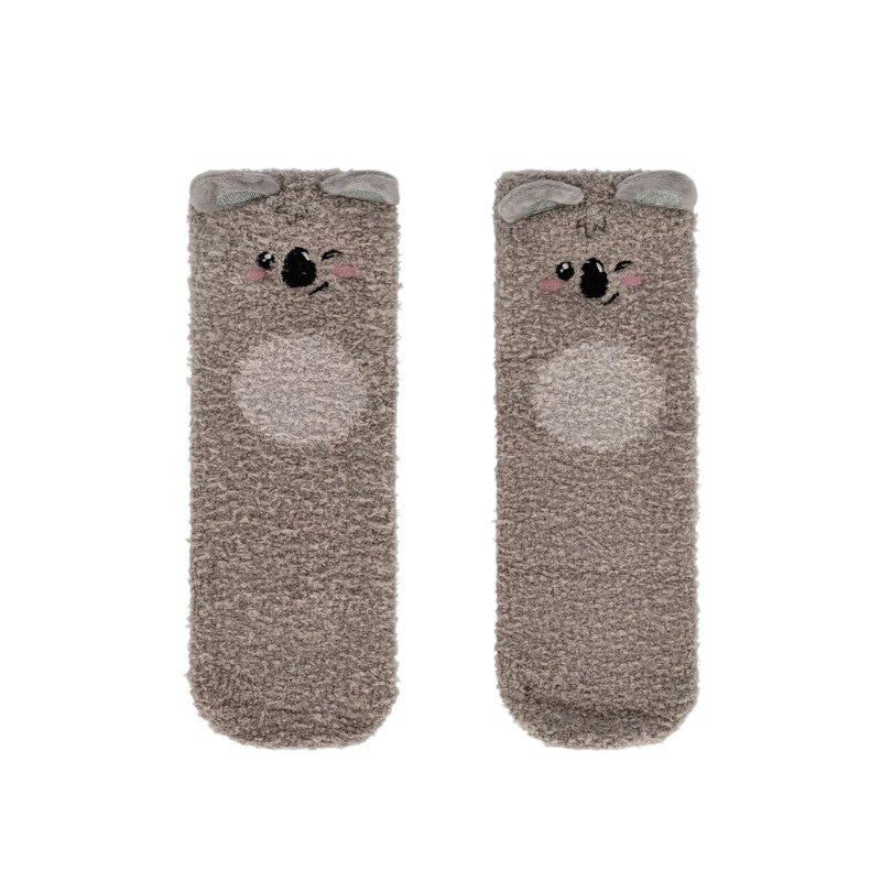 Calzini antiscivolo Legami Koala grigi con orecchie in rilievo e musetto ricamato: morbidi, taglie 26-34 e 35-42. Su Viano Shop!