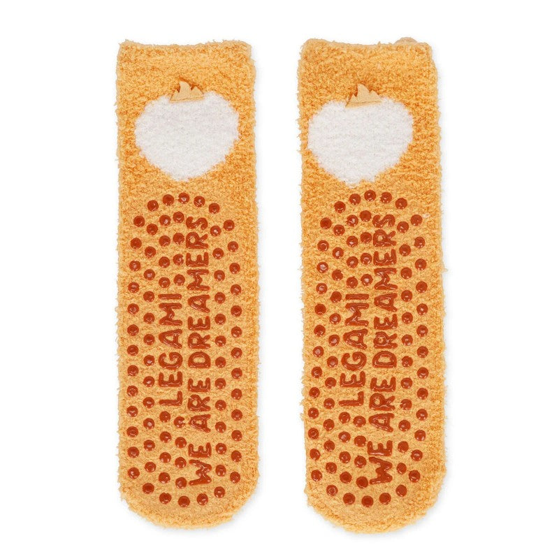 Calze antiscivolo Legami Corgi in tessuto elasticizzato con suola antiscivolo, design kawaii. Comfort e sicurezza per casa! Scoprile ora 