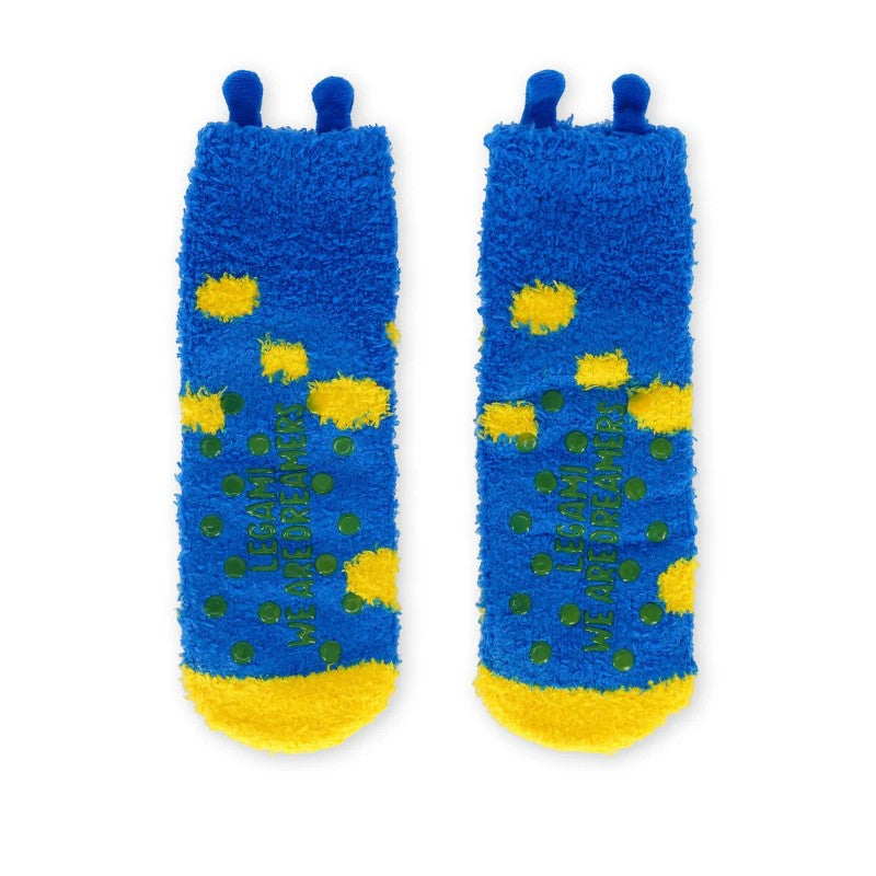 Calze antiscivolo Legami Mostro in tessuto elasticizzato con suola antiscivolo, design kawaii tre occhi. Comfort per bambini! Scoprile 
