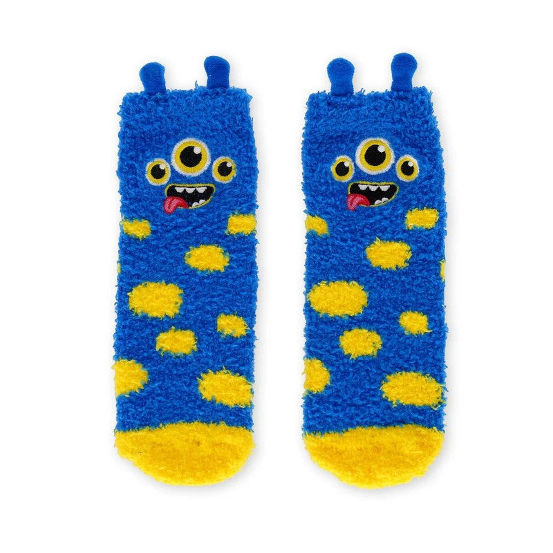 Calze antiscivolo Legami Mostro in tessuto elasticizzato con suola antiscivolo, design kawaii tre occhi. Comfort per bambini! Scoprile 
