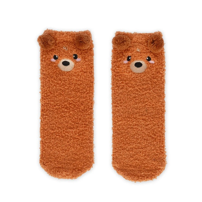 Calze antiscivolo Legami Orso in tessuto elasticizzato con suola antiscivolo, design kawaii con orecchie pon pon. Comfort per bambini!