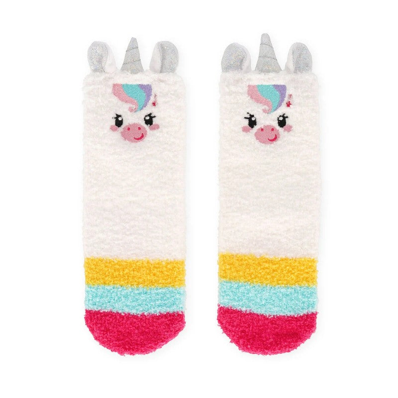 Calze antiscivolo Legami Unicorno in tessuto elasticizzato con suola antiscivolo, design kawaii glitterato. Comfort per bambini! Scoprile