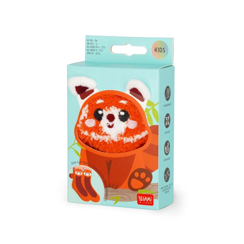 Calze antiscivolo Legami Volpe in tessuto elasticizzato con suola antiscivolo, design kawaii. Comfort e sicurezza per bambini! Scoprile 
