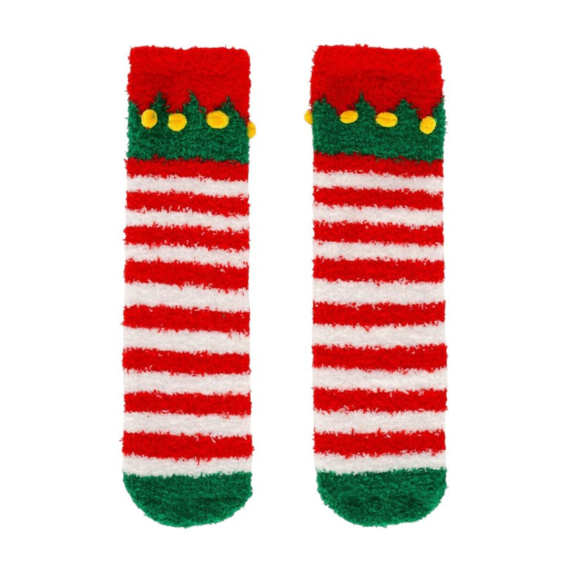 Calzini antiscivolo di Natale Legami Elfo a righe con pon pon: morbidi ed elastici, taglie 28-34 e 35-42. Scoprili su Viano Shop!