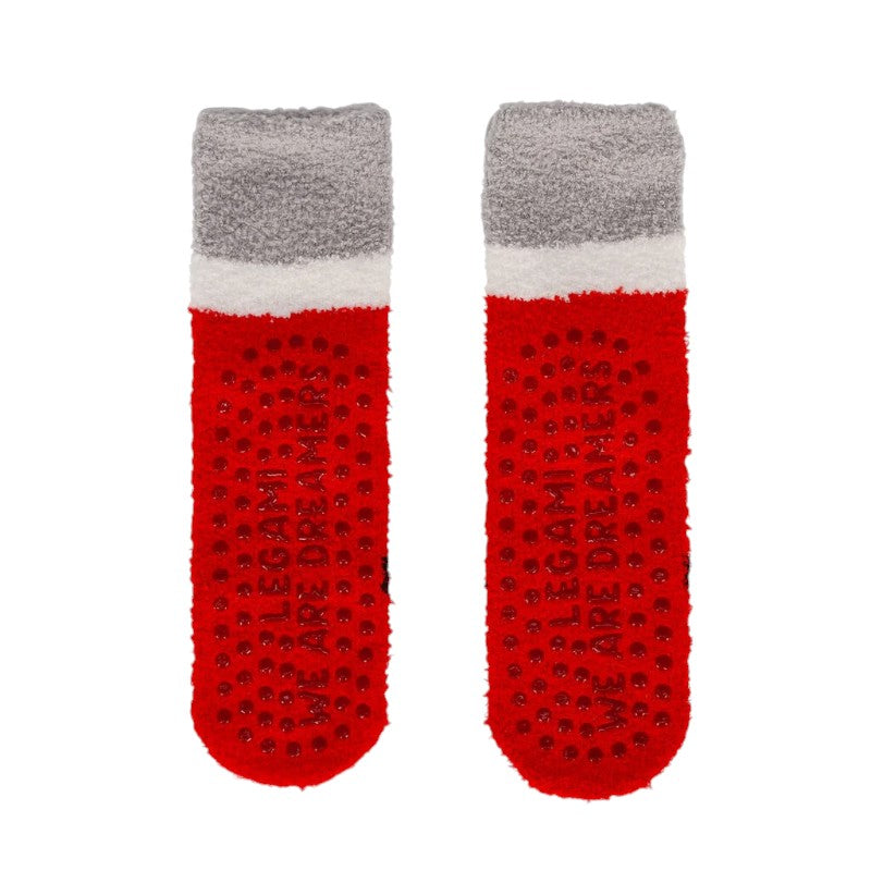 Calzini antiscivolo di Natale Legami Gatto vestito da Babbo Natale: morbidi ed elastici con orecchiette, taglia 35-42. Su Viano Shop!