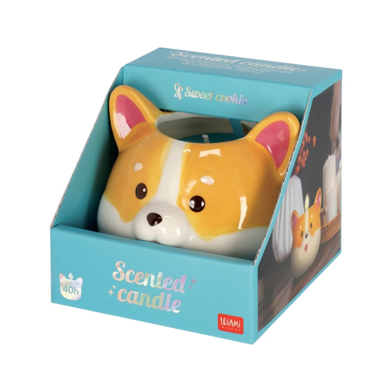 Candela profumata legami a tema corgie