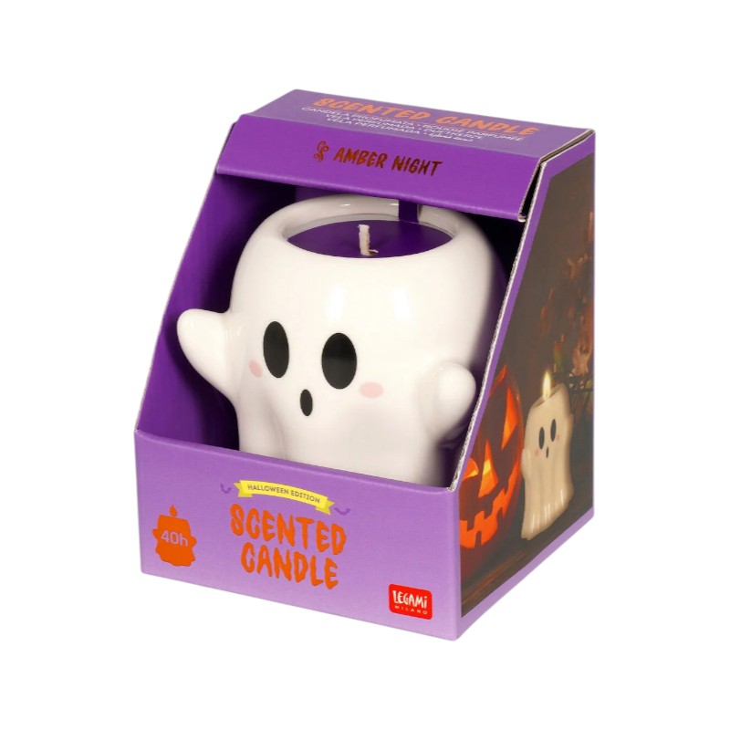 Bellissima candela in ceramica a forma di fantasmino, limited edition esclusiva Legami Halloween.