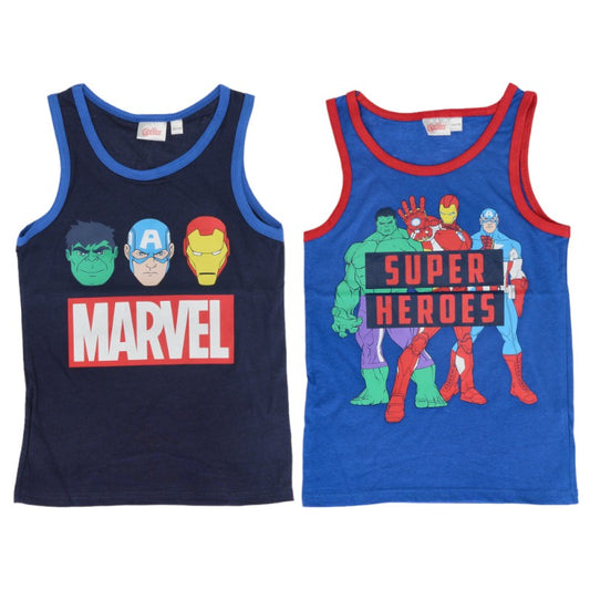 Bellissimo set composto da 2 canottiere estive per bambini a tema Marvel