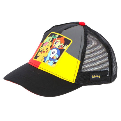 Bellissimo cappellino a tema Pokemon per bambini colore Nero/Giallo/Rosso