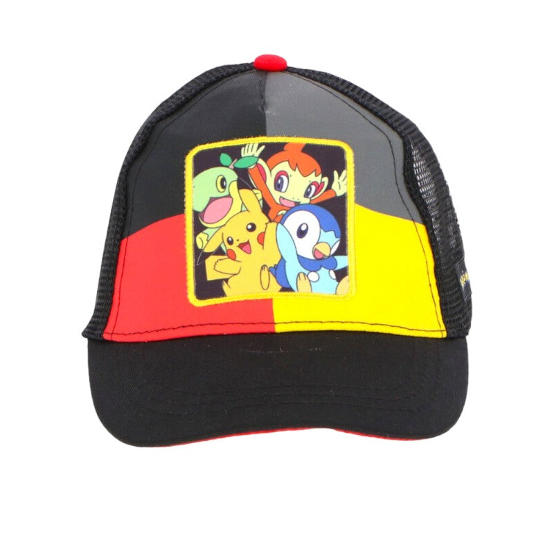 Bellissimo cappellino a tema Pokemon per bambini colore Nero/Giallo/Rosso