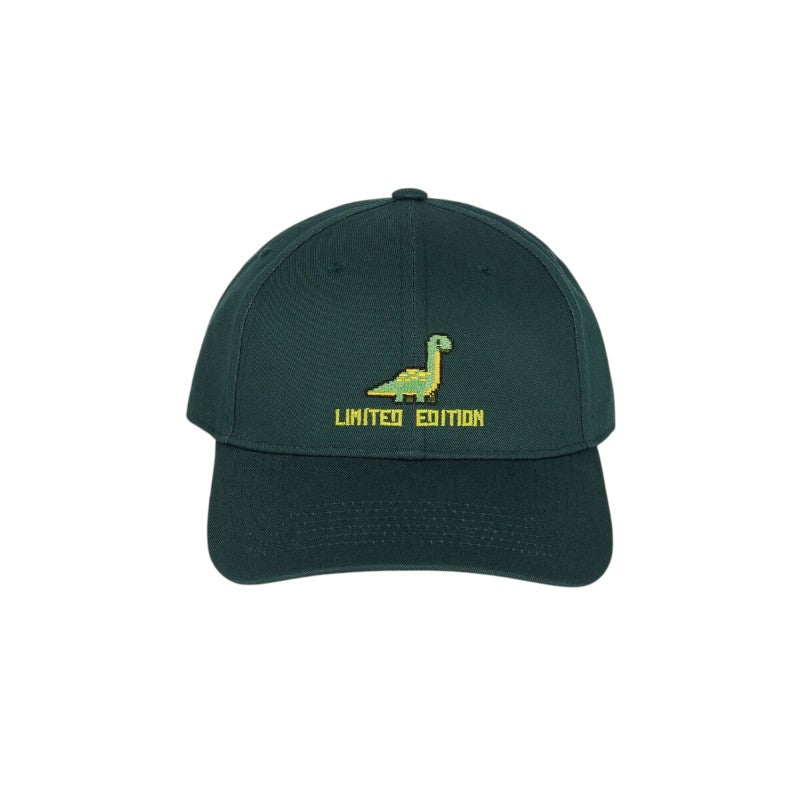 Cappellino visiera Legami Dino Limited Edition con ricamo pixel-art — taglia unica, chiusura regolabile, cotone. Stile originale per uomo e donna.