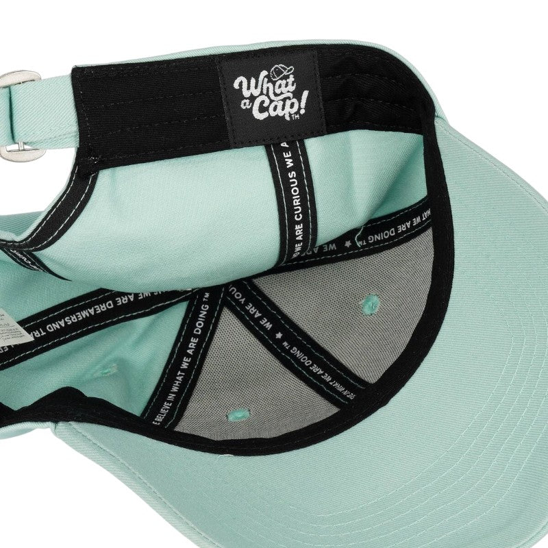 Cappellino visiera Legami Lama "No Probllama" — verde menta, ricamo lama, taglia unica regolabile. Il berretto da baseball ironico e originale