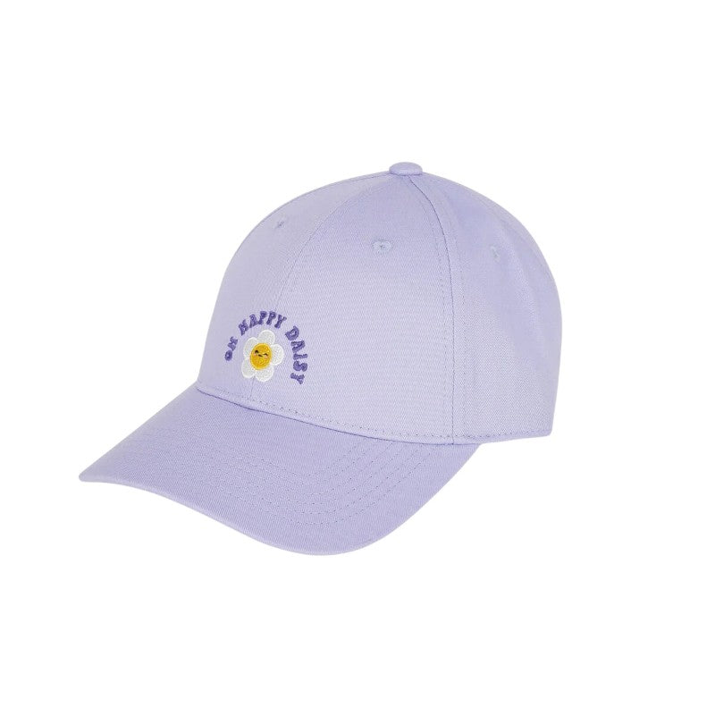 Cappellino Legami Oh Happy Daisy: cotone lilla pastello, margherita kawaii ricamata, chiusura regolabile taglia unica. Coordinato con la collezione. Scoprilo!
