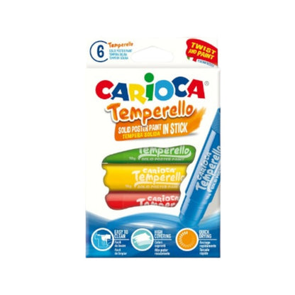 Scatola Carioca Temperelli tempera solida in stick 6 pezzi | Viano Shop