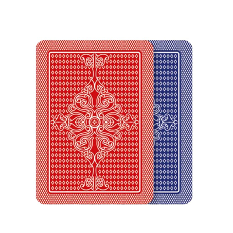 Carte da gioco Plastificate "Ramino San Siro" Dal Negro. Due mazzi di carte composti da 55 carte l'uno con retro in due diversi colori: Blu e Rosso. Carte plastificate di altissima qualità ottime per giochi come poker, ramino, scala 40, bridge, ecc...